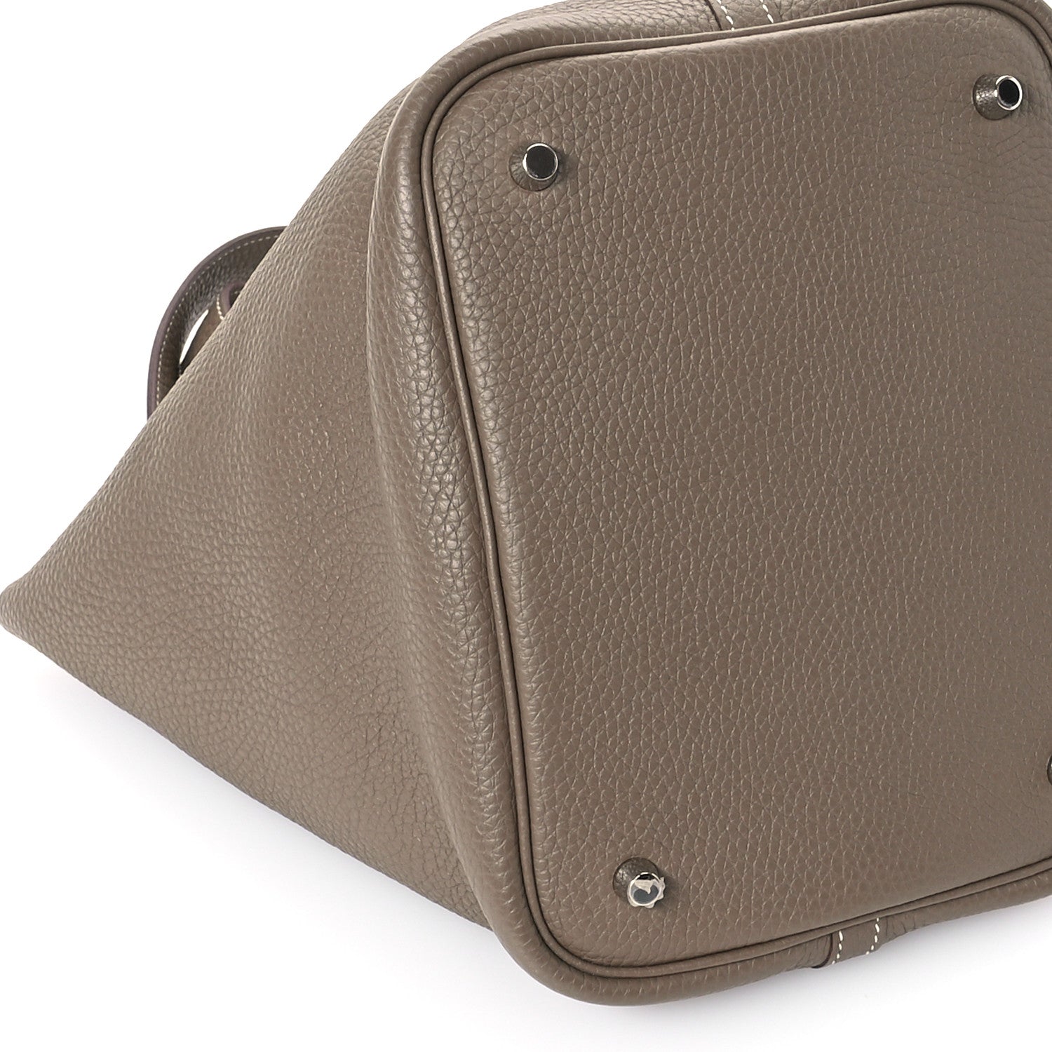 Hermes Taurillon Clemence Picotin Lock 22 MM Etoupe 9 of 10
