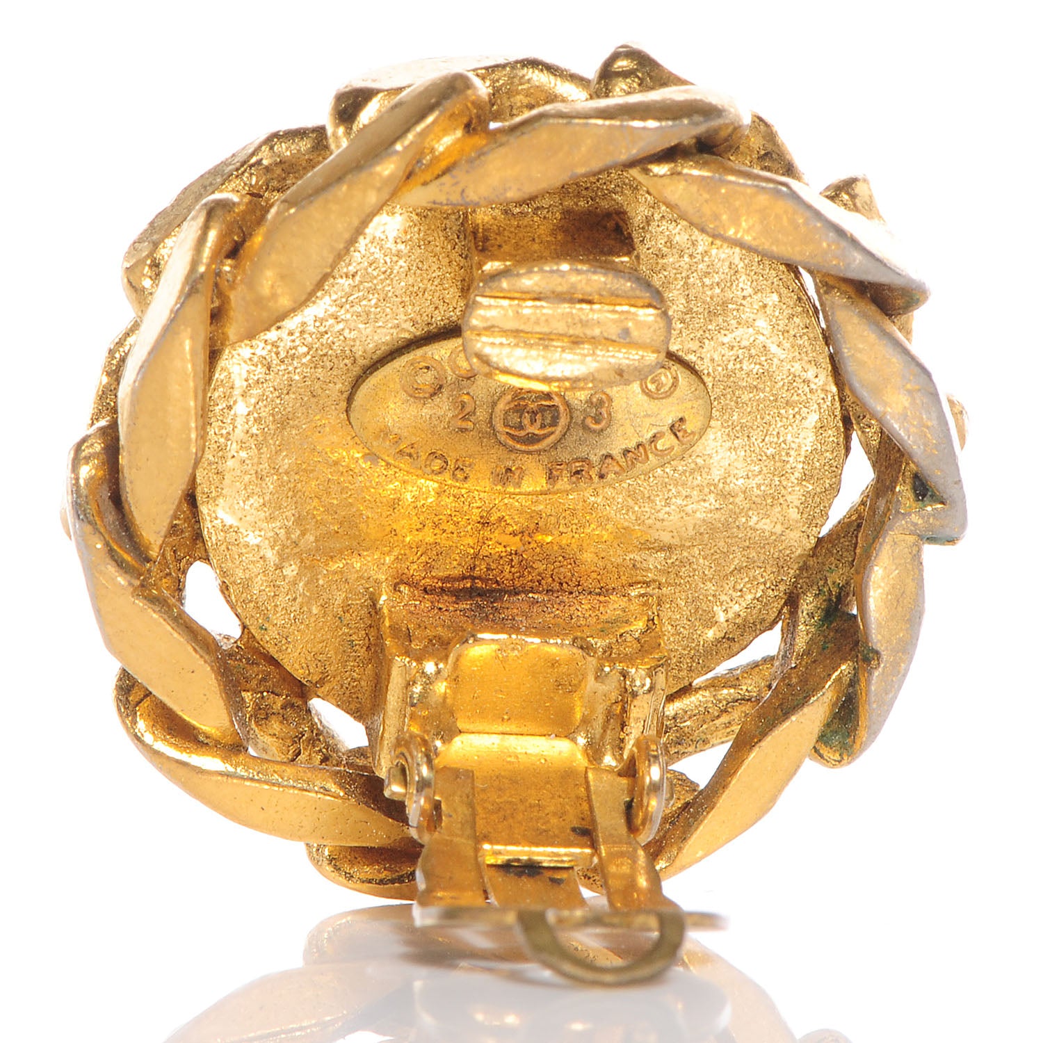 Chanel Crystal CC Clip On Earrings Gold 4 of 6