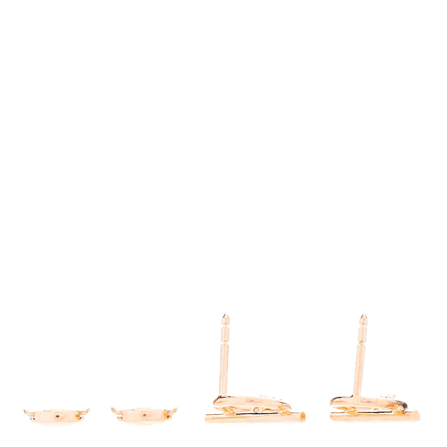 18K Rose Gold Echappee Asymmetric Earrings