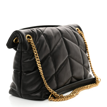 Saint Laurent Lambskin Quilted Small Loulou Puffer Monogram Chain Satchel Black 3 of 10