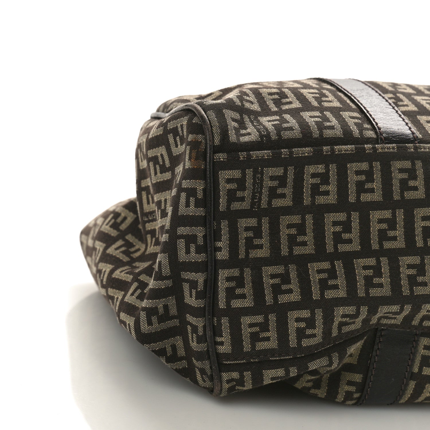 Fendi Zucchino Vitello Shoulder Bag Testa di Moro Beige 8 of 11