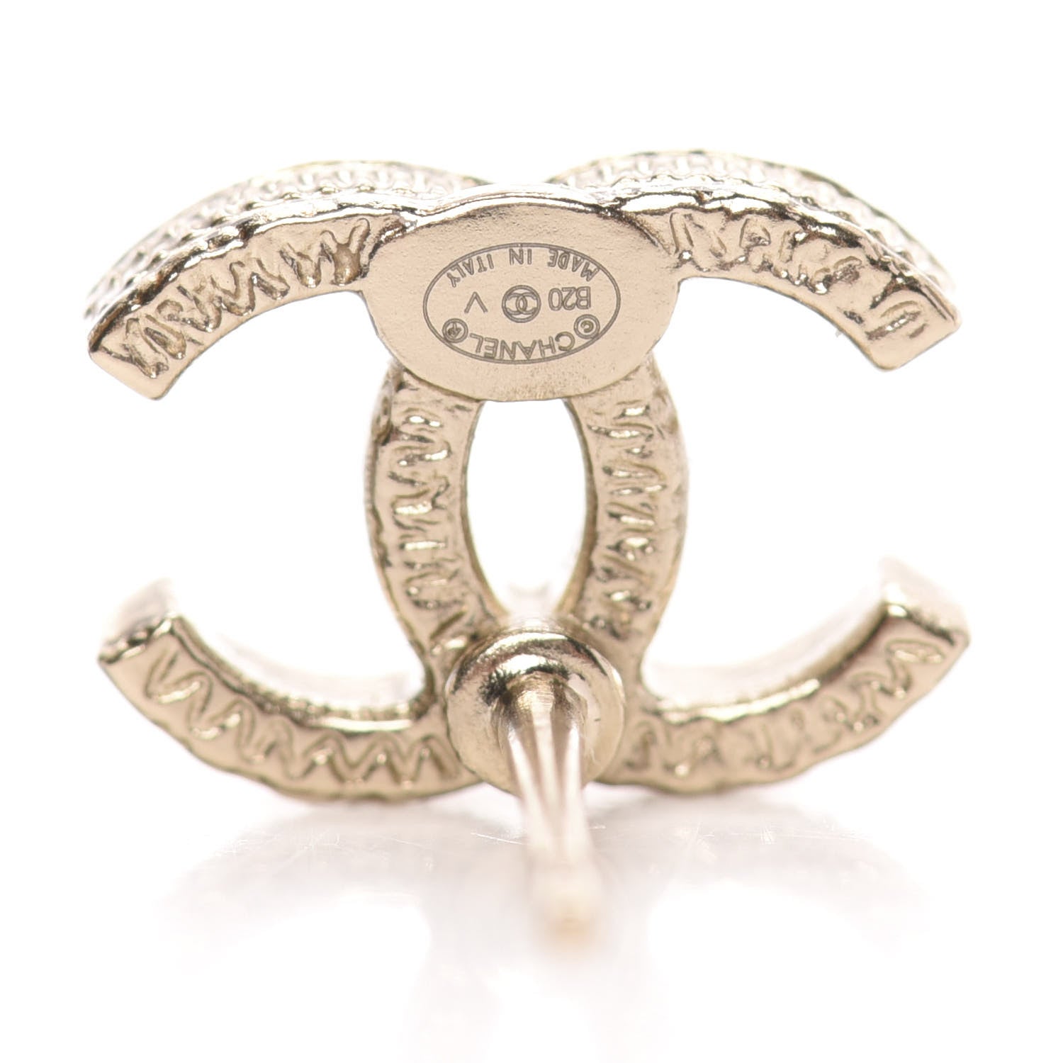 Chanel Crystal Pearl CC Earrings Gold 3 of 5