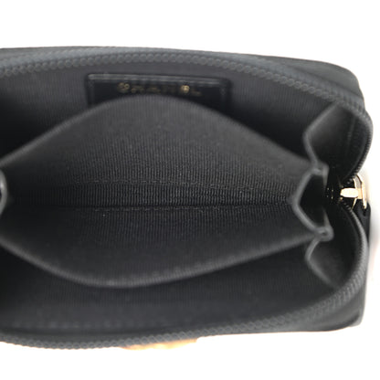 Chanel Caviar Quilted Boy Zip Around Coin Purse Wallet Black 5 of 8