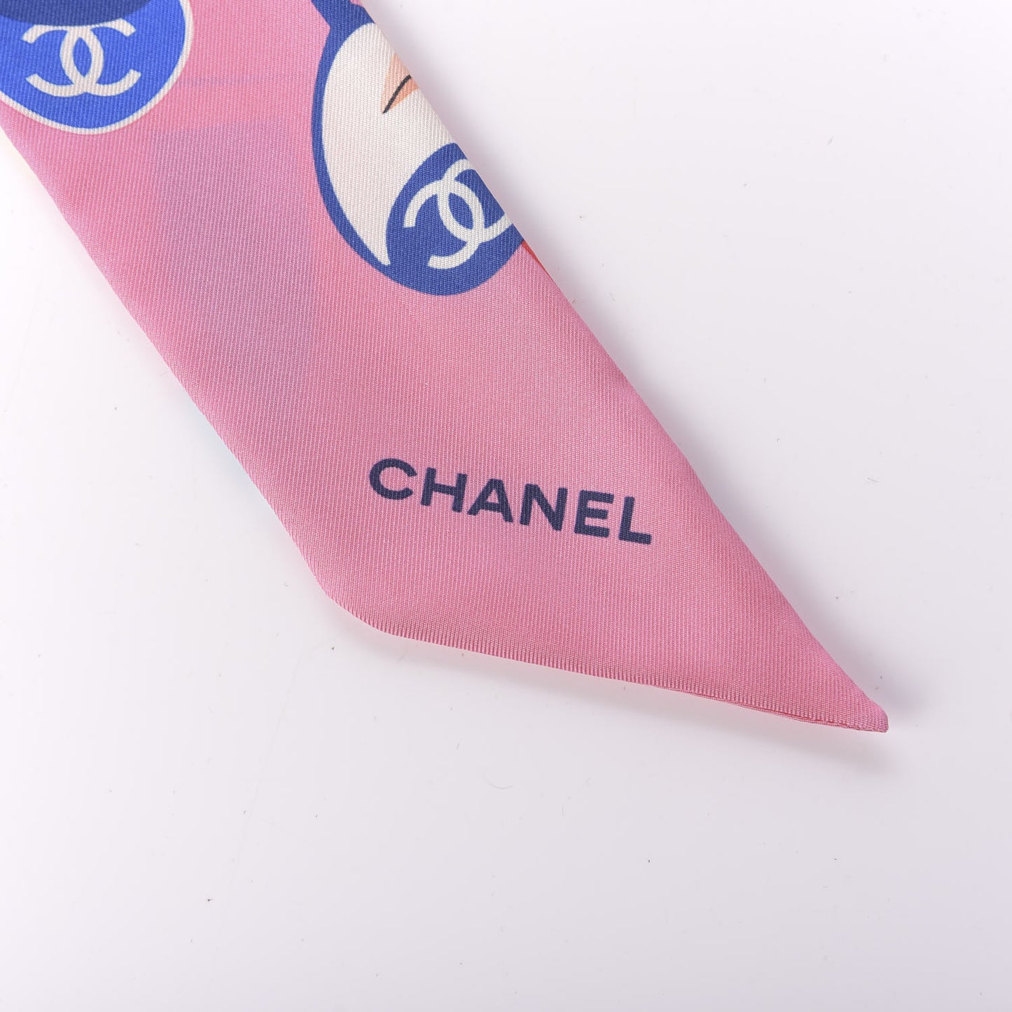 Silk CC Slim Bandeau Scarf Rose