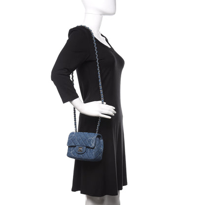 Chanel Denim CC Quilted Mini Square Flap Blue 2 of 11