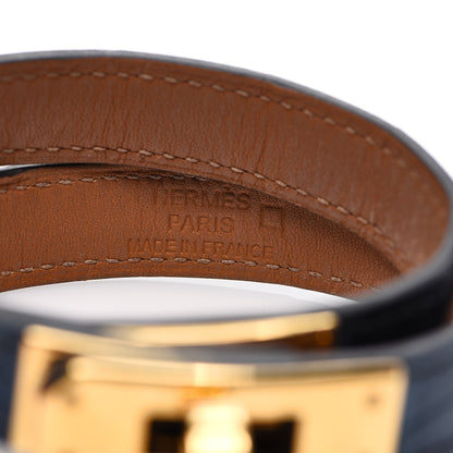 Hermes Matte Alligator Kelly Double Tour Bracelet T3 Bleu De Malte 3 of 3