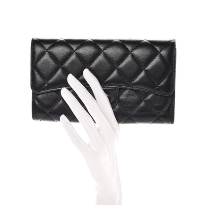 Chanel Lambskin Quilted Large Flap Wallet Black 2 of 10