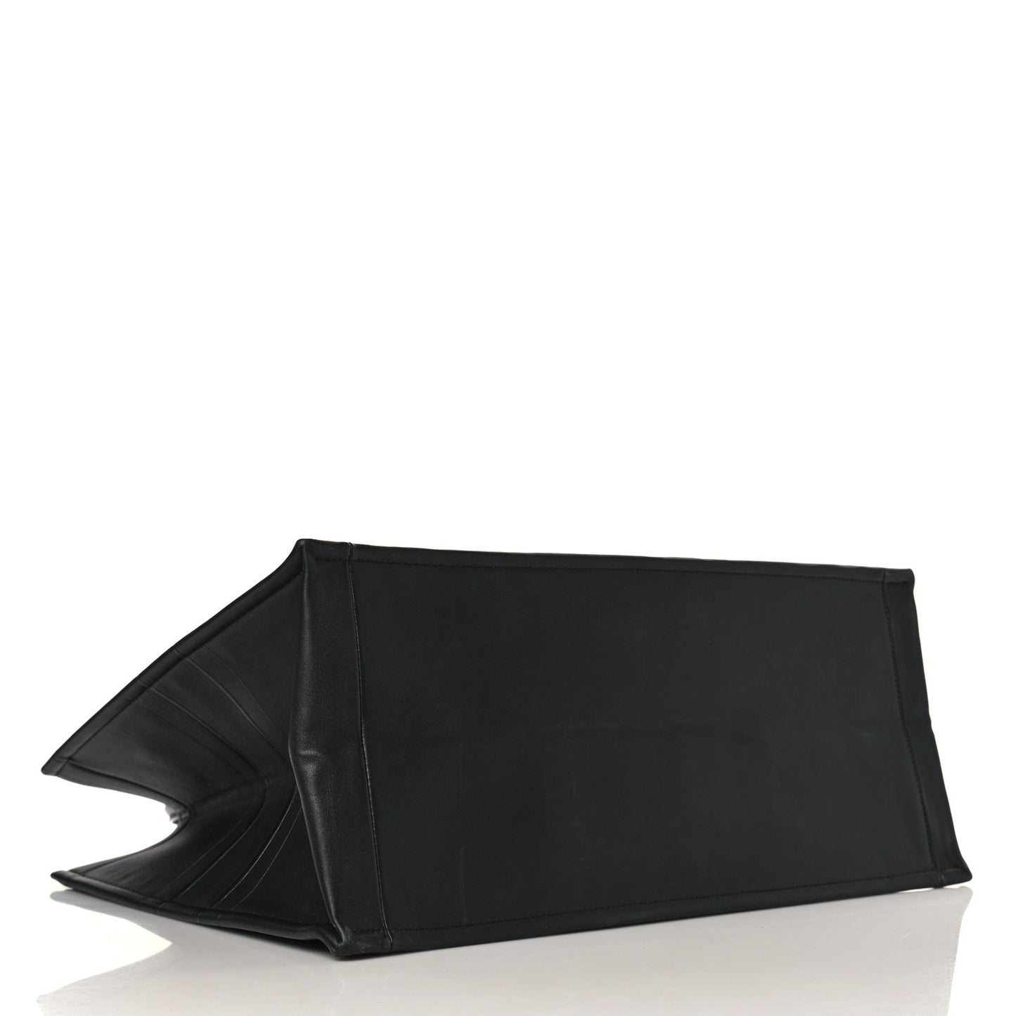 Calfskin Embossed Large Book Tote Black