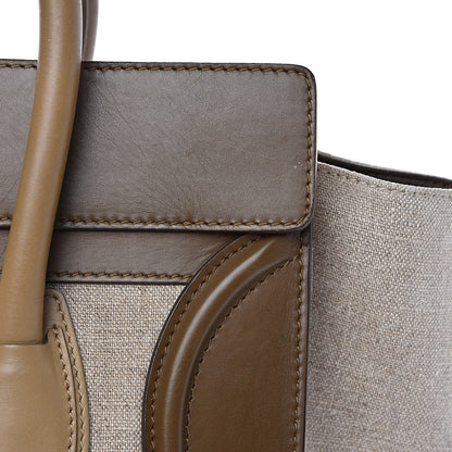 Celine Natural Canvas Smooth Calfskin Mini Luggage Brown 15 of 21