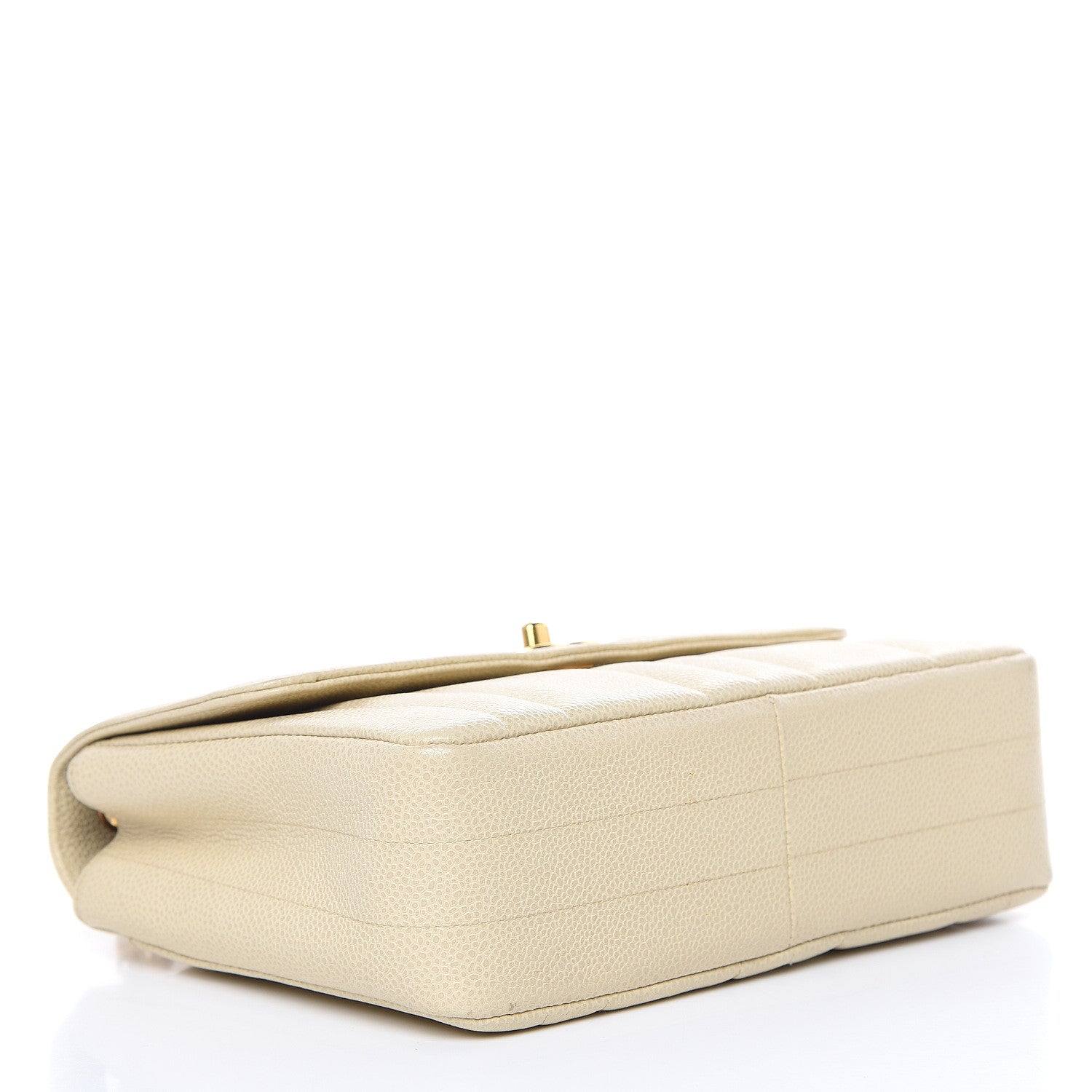 Chanel Caviar Vertical Quilted Small Single Flap Beige 4 of 19