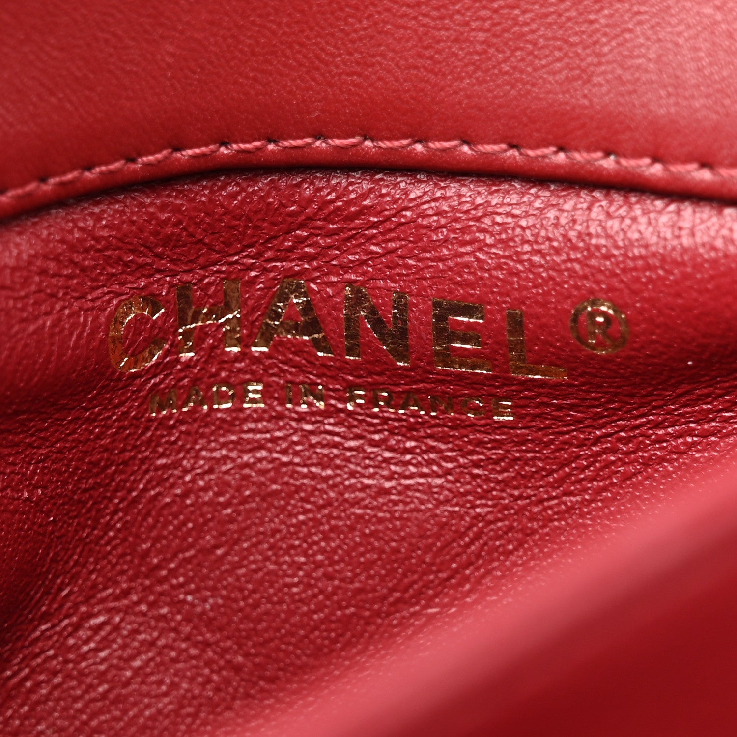 Chanel Lambskin Quilted Wood Mini Coco Handle Flap Red 7 of 15