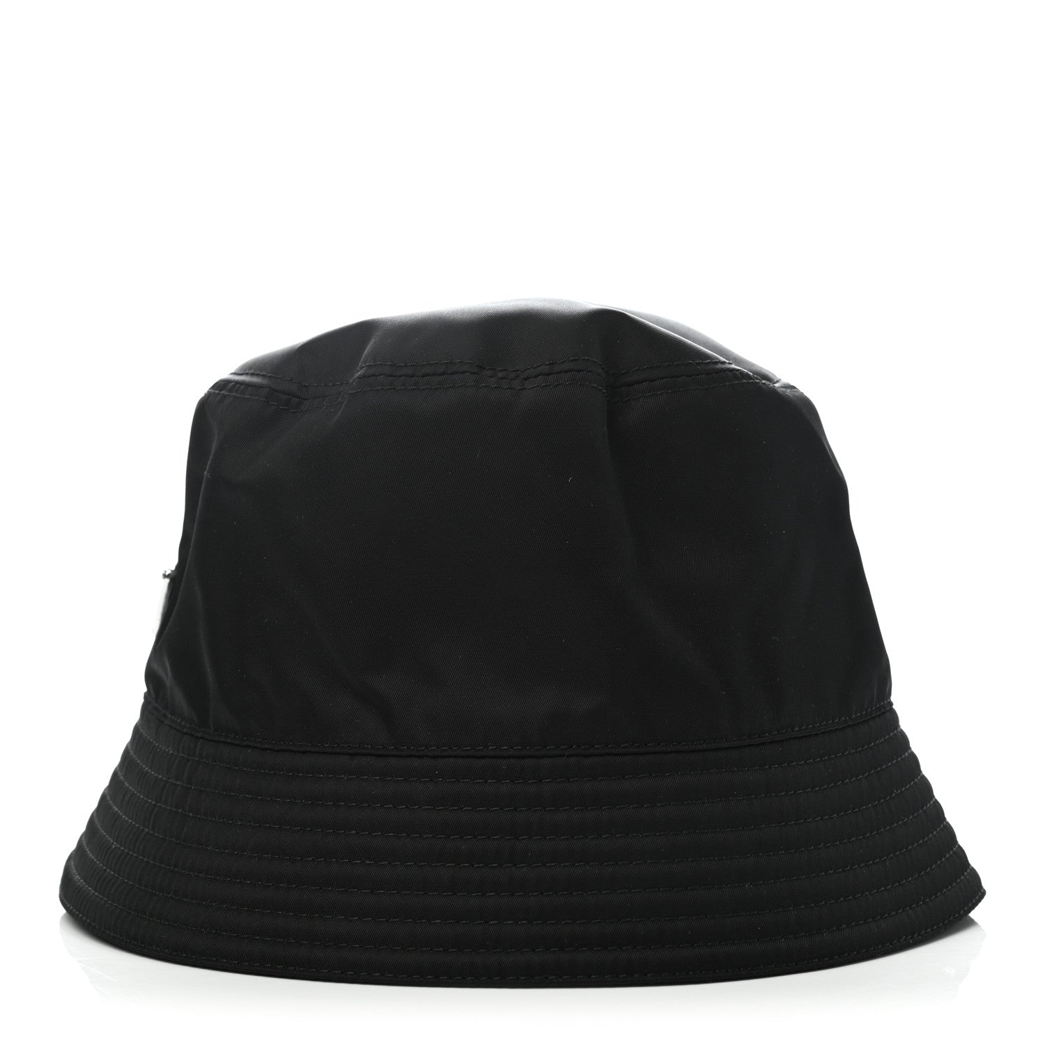 Prada Re-Nylon Metal Triangle Logo Womens Bucket Hat M Black 3 of 5