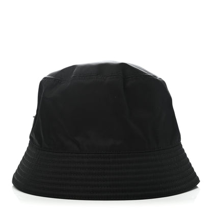 Prada Re-Nylon Metal Triangle Logo Womens Bucket Hat M Black 3 of 5