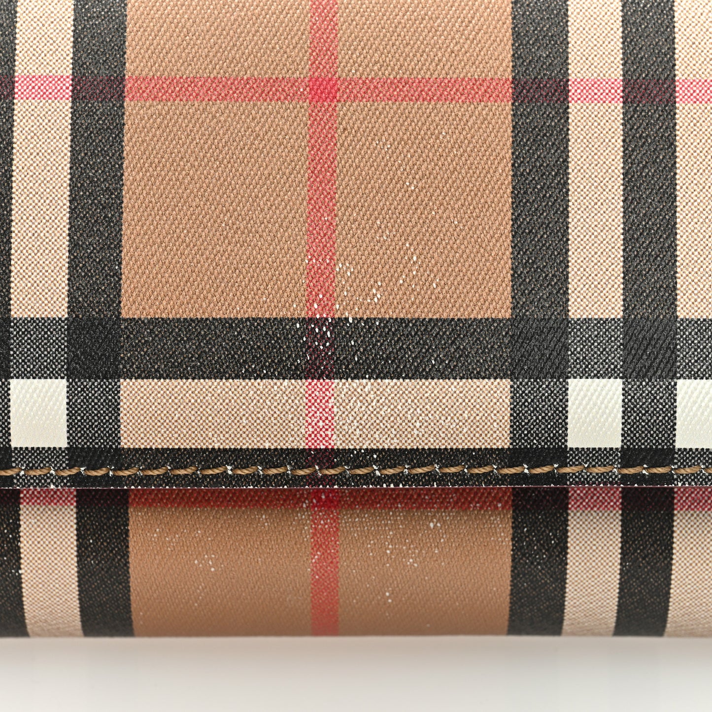 Vintage Check Henley Wallet On Chain Crimson