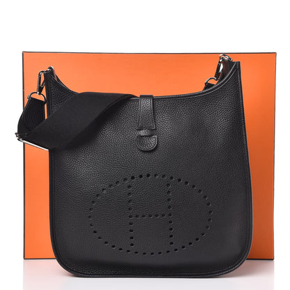 Hermes Taurillon Clemence Evelyne III GM Black 8 of 8
