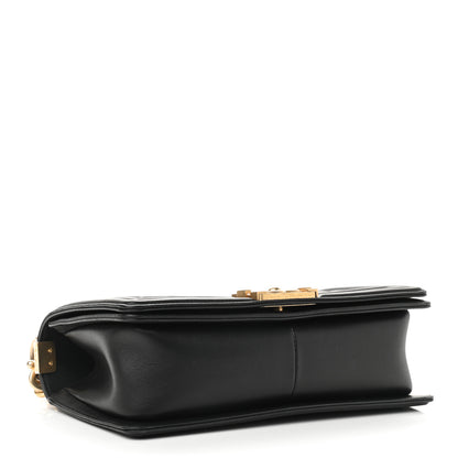 Chanel Calfskin Medium Boy Logo Top Handle Flap Black 4 of 16