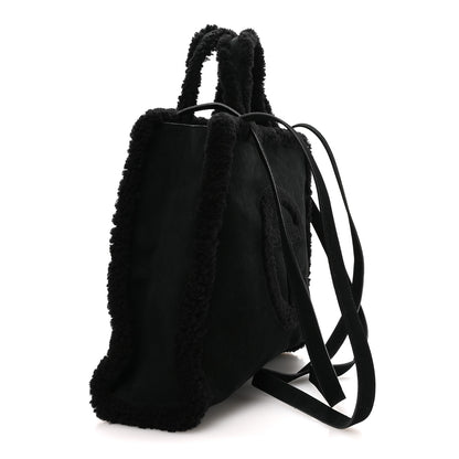 Telfar X UGG Suede Shearling Medium Shopping Bag Raw Black 3 of 11
