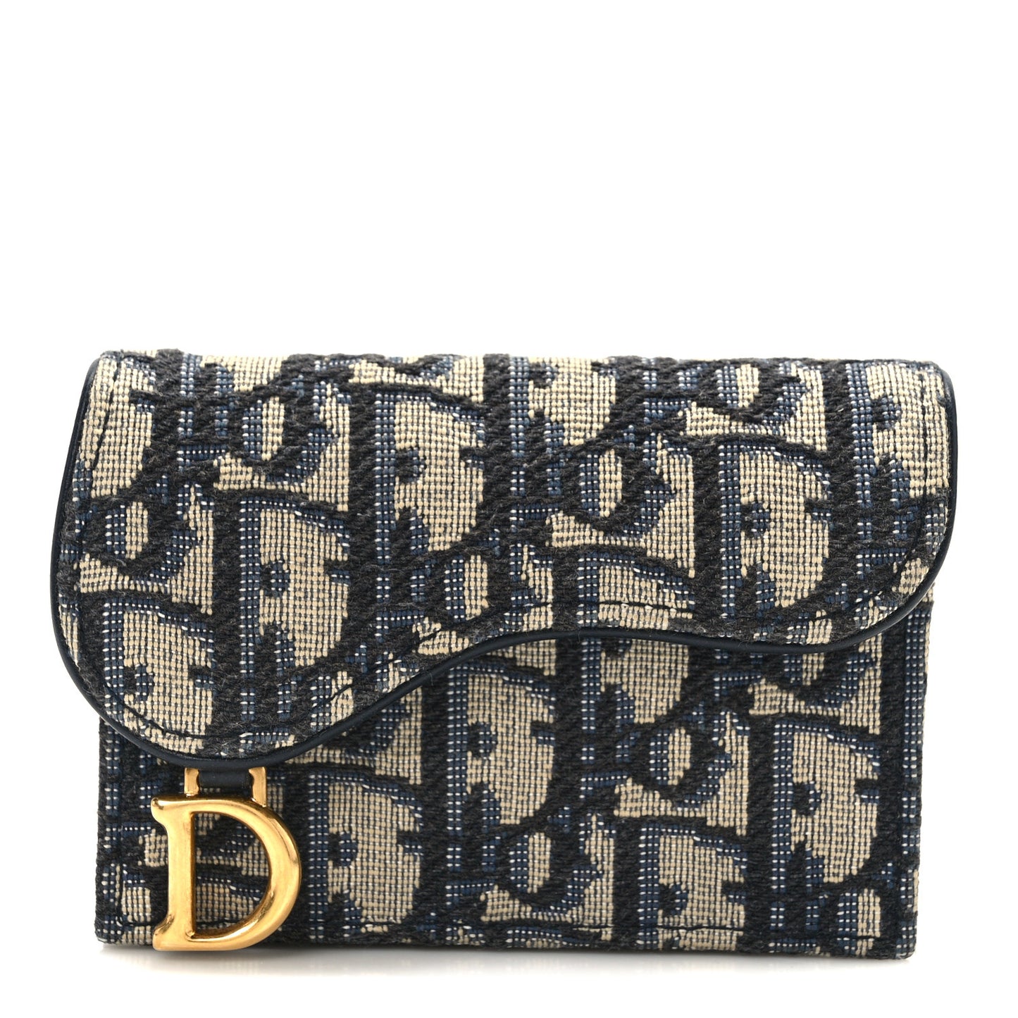 Oblique Saddle Card Holder Blue