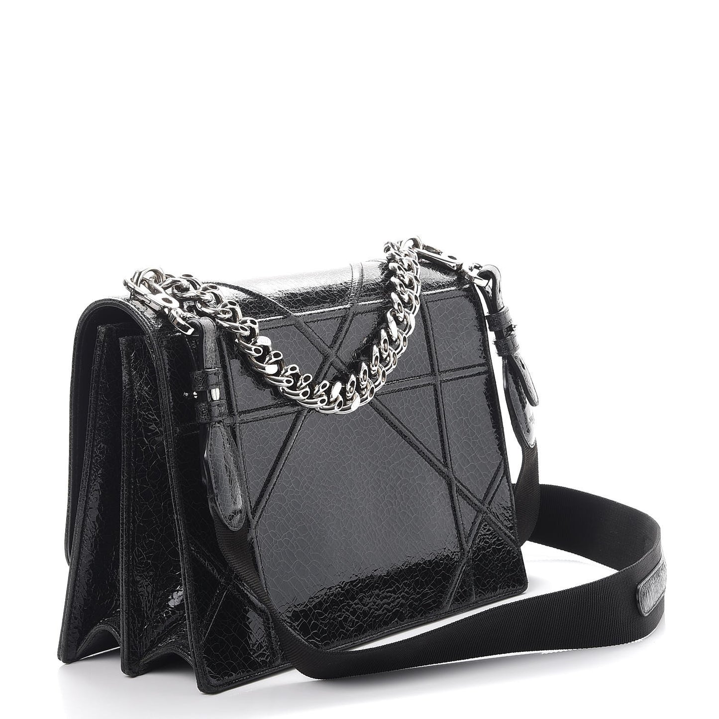 Ceramic Effect Deerskin Diorama Satchel Black
