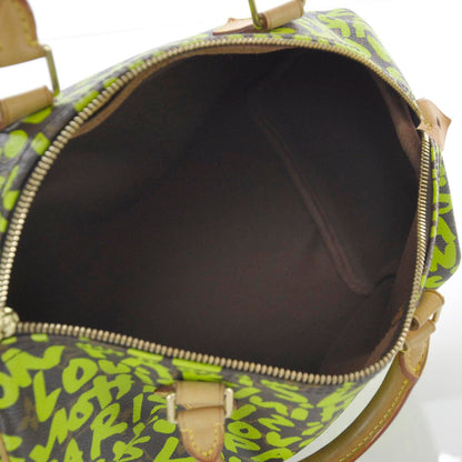 Louis Vuitton Monogram Graffiti Speedy 30 Green 6 of 7