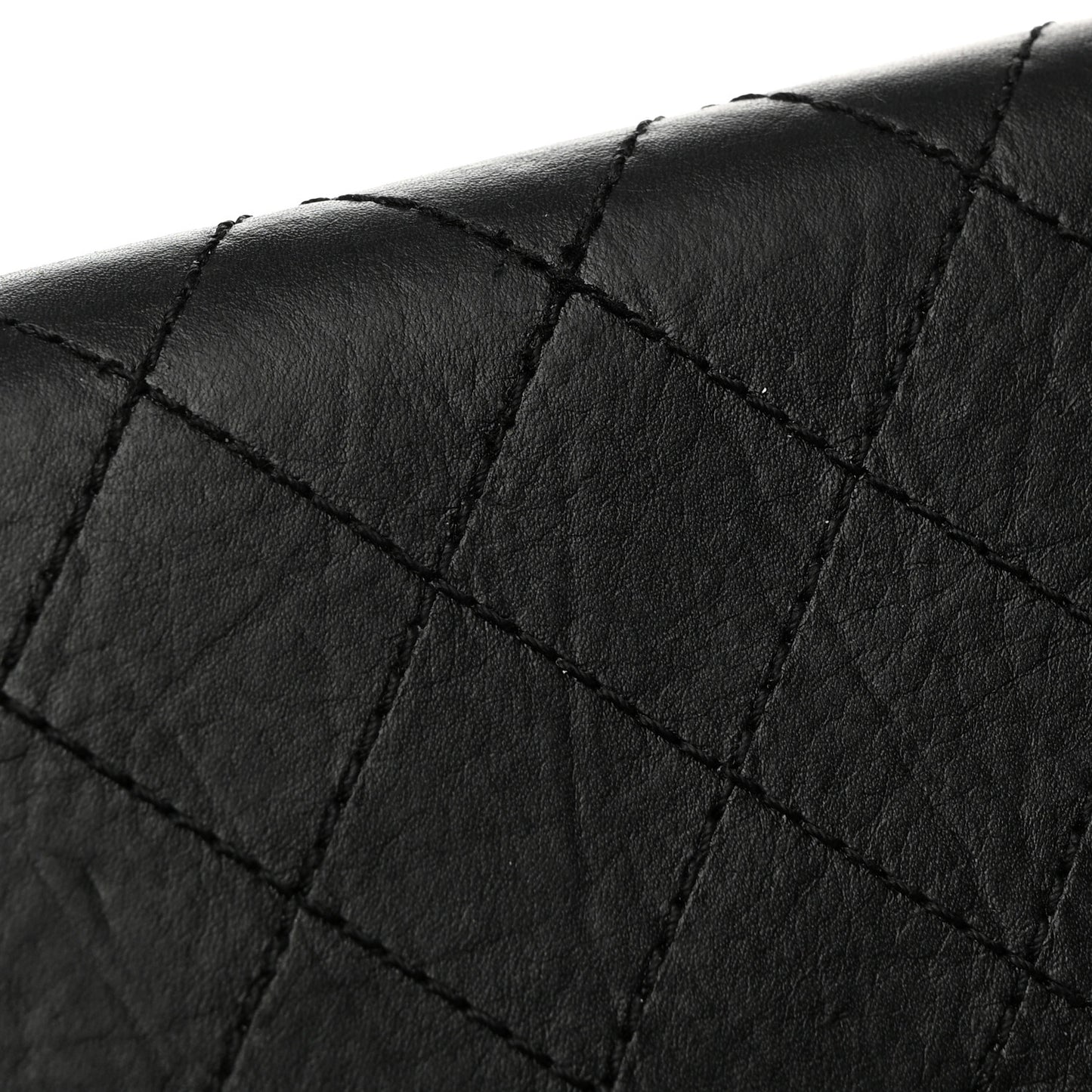 Aged Calfskin Quilted Reissue Large Gusset Zip Around Wallet Black