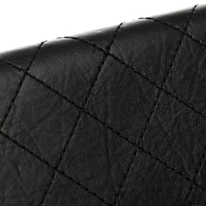 Chanel Aged Calfskin Quilted Reissue Large Gusset Zip Around Wallet Black 9 of 9