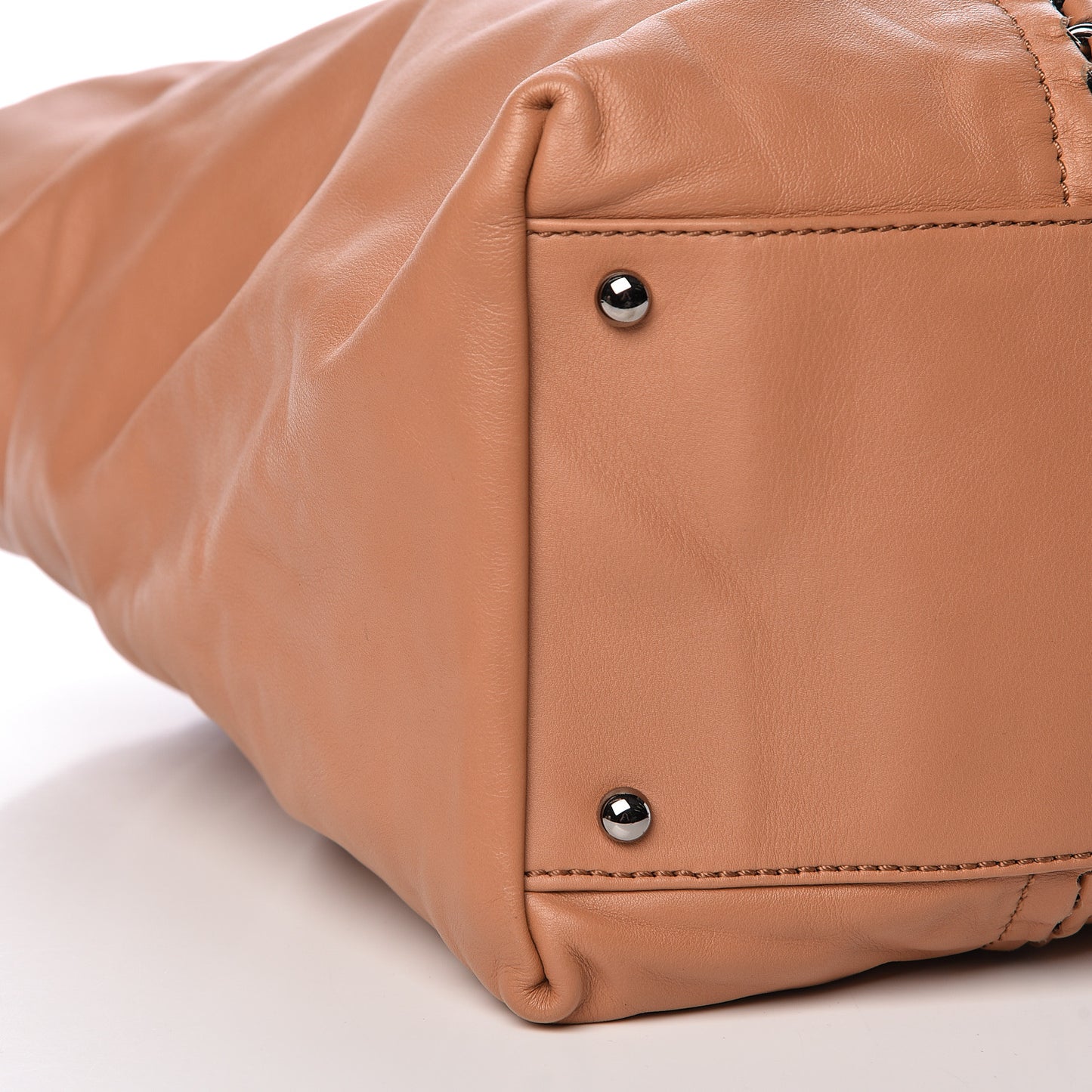 Smooth Calfskin Luxe Ligne Tote Dark Beige