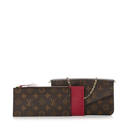 Louis Vuitton Monogram Pochette Felicie Chain Wallet Fuchsia 3 of 10