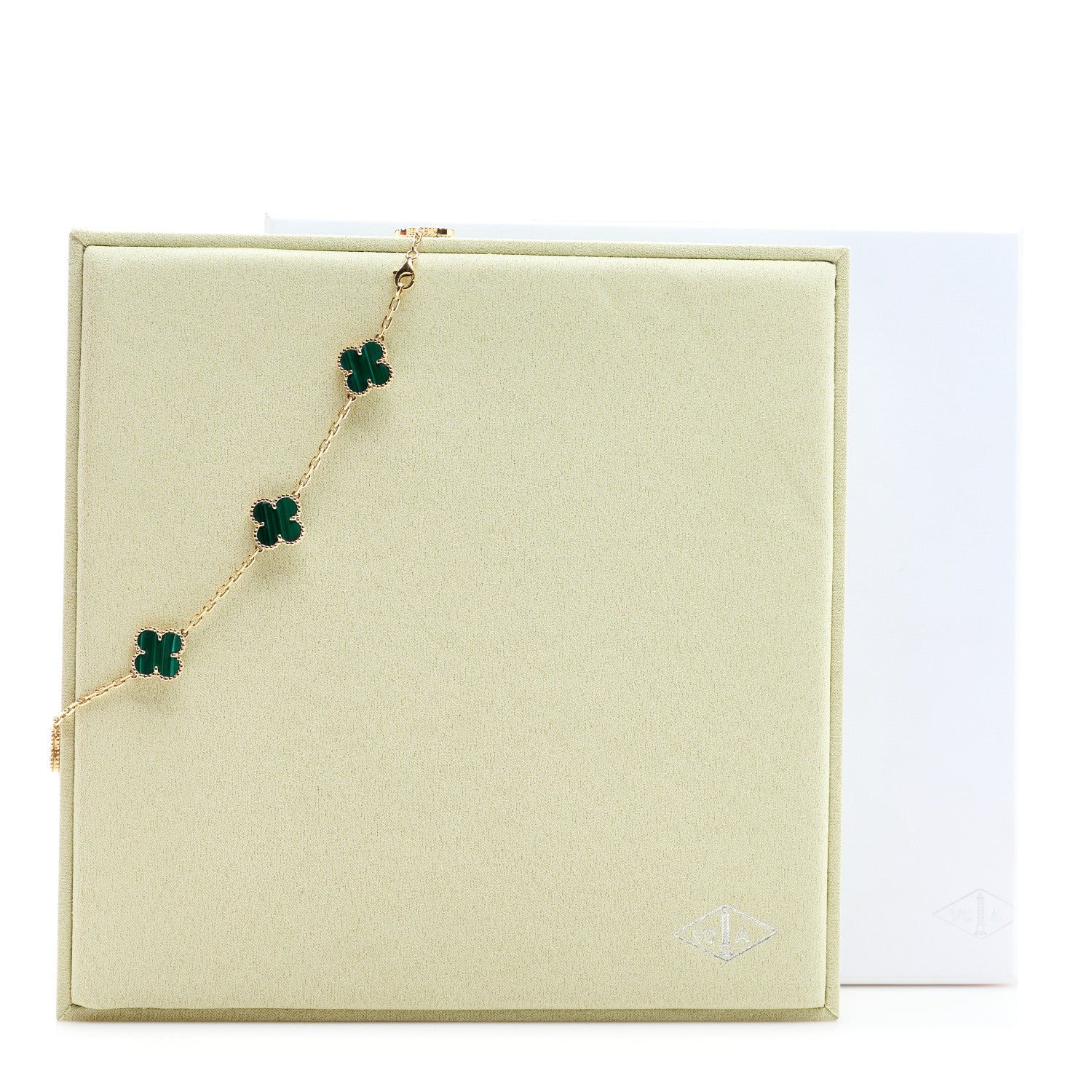 Van Cleef & Arpels 18K Yellow Gold Malachite 10 Motifs Vintage Alhambra Necklace 6 of 6