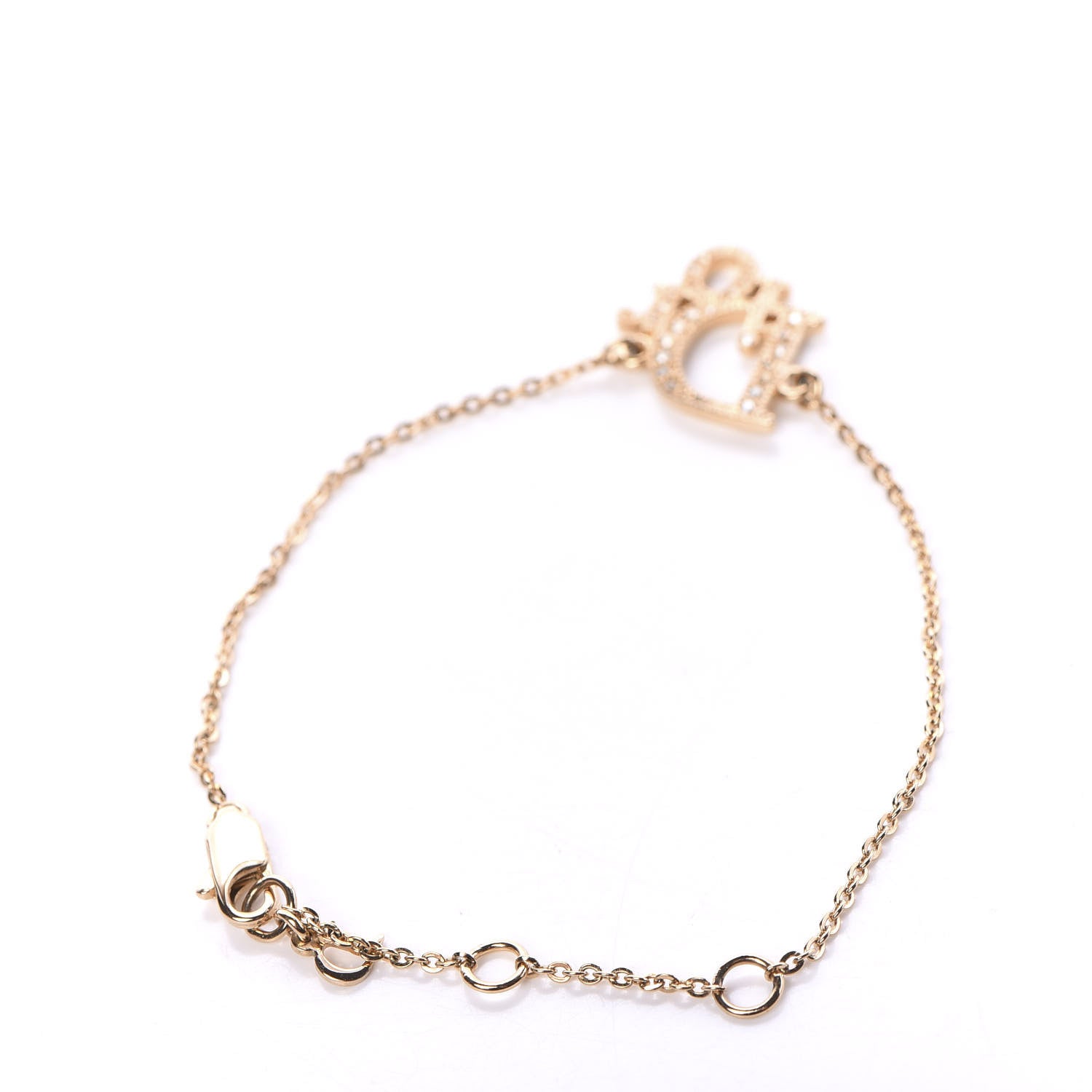 Christian Dior Crystal Logo Bracelet Gold 2 of 3