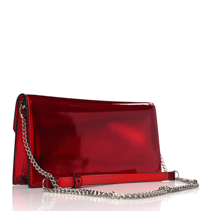 Christian Louboutin Metallic Calfskin Loubi54 Crossbody Clutch Red 3 of 8