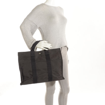 Hermes Canvas Herline MM Tote Grey 2 of 14