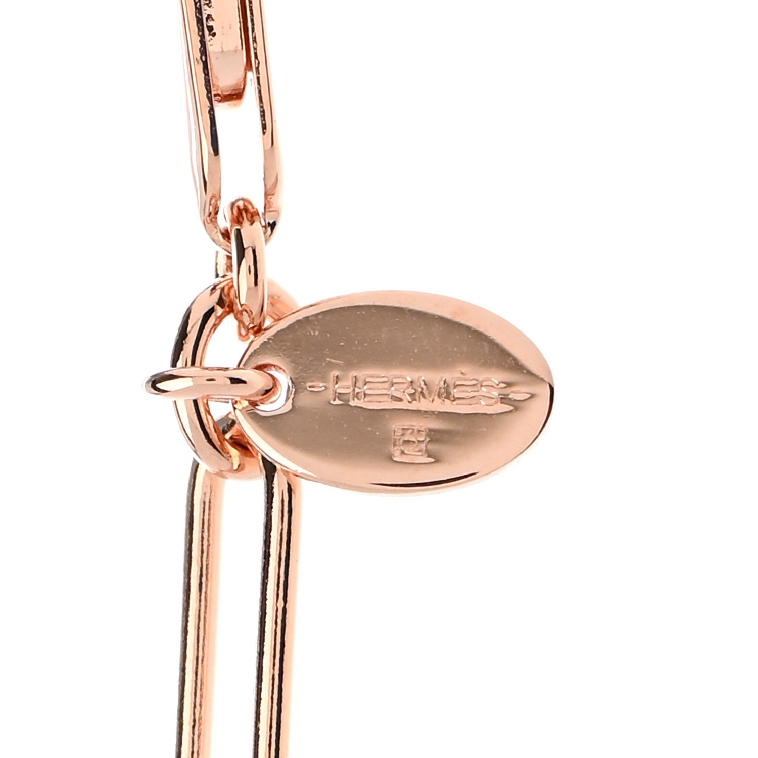 Hermes Permabrass Curiosite Long Necklace Rose Gold 7 of 8