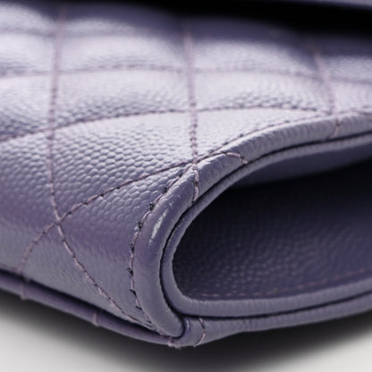 Saint Laurent Grain De Poudre Textured Mixed Matelasse Triquilt Monogram Clutch Dark Wisteria 9 of 11