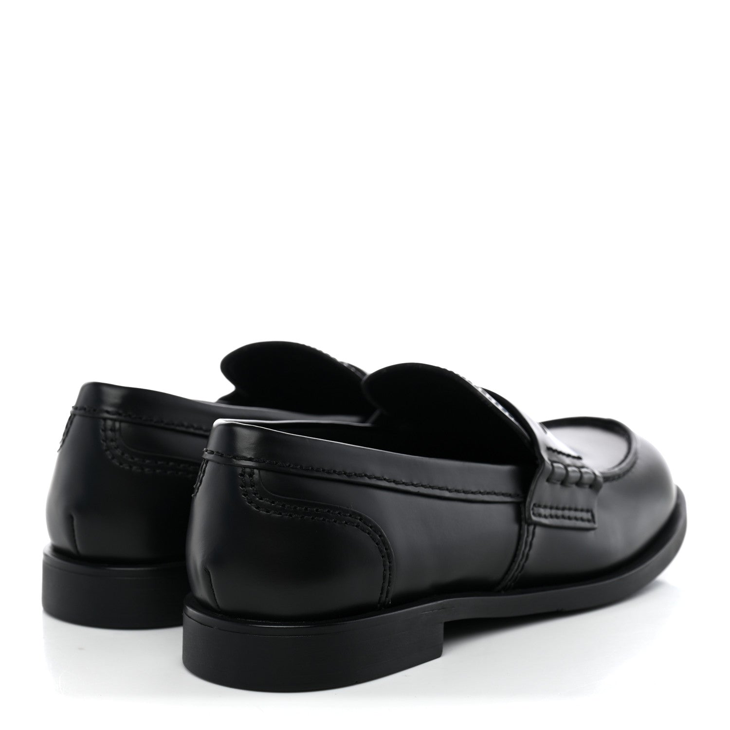 Miu Miu Spazzolato Penny Loafers 38 Black 4 of 10