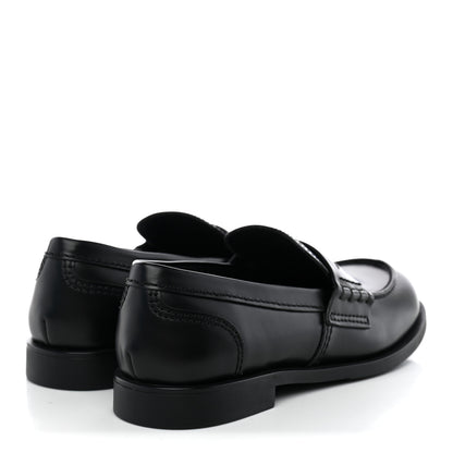 Miu Miu Spazzolato Penny Loafers 38 Black 4 of 10