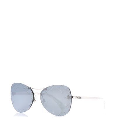 Chanel Pilot Aviator Sunglasses 4218 Silver 1 of 6