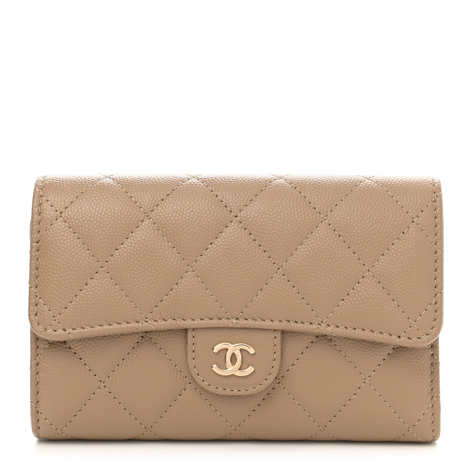 Chanel Caviar Quilted Medium Flap Wallet Beige 1 of 9