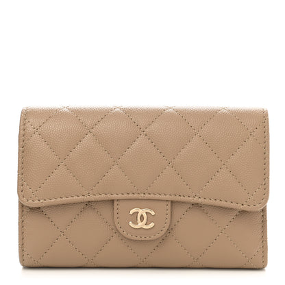 Chanel Caviar Quilted Medium Flap Wallet Beige 1 of 9