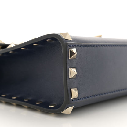 Valentino Garavani Vitello Medium Rockstud Flip Lock Crossbody Bag Pure Blue 8 of 11