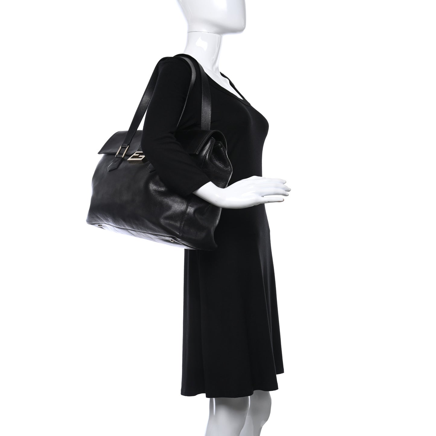 Vitello Acqua Baguette Satchel Black