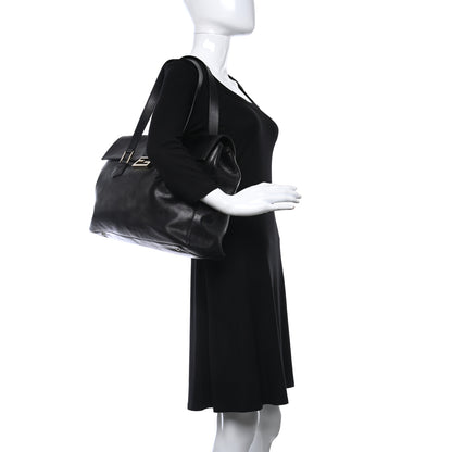 Fendi Vitello Acqua Baguette Satchel Black 2 of 10