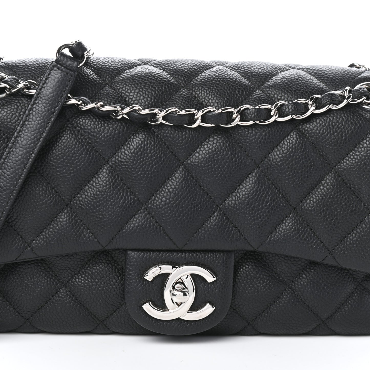 Caviar Quilted Medium Easy Flap Black