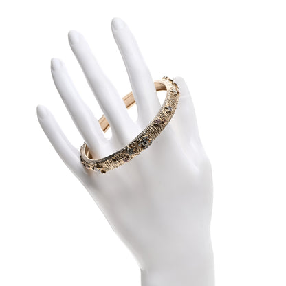 Chanel Crystal CC Star Bangle Bracelet Pink Gold 2 of 4