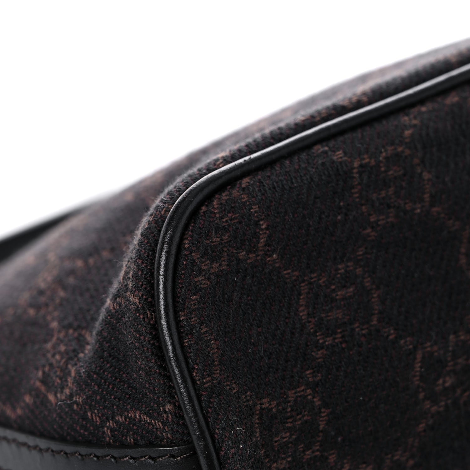 Gucci Denim Monogram Boat Pochette Dark Brown 8 of 15