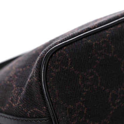 Gucci Denim Monogram Boat Pochette Dark Brown 8 of 15
