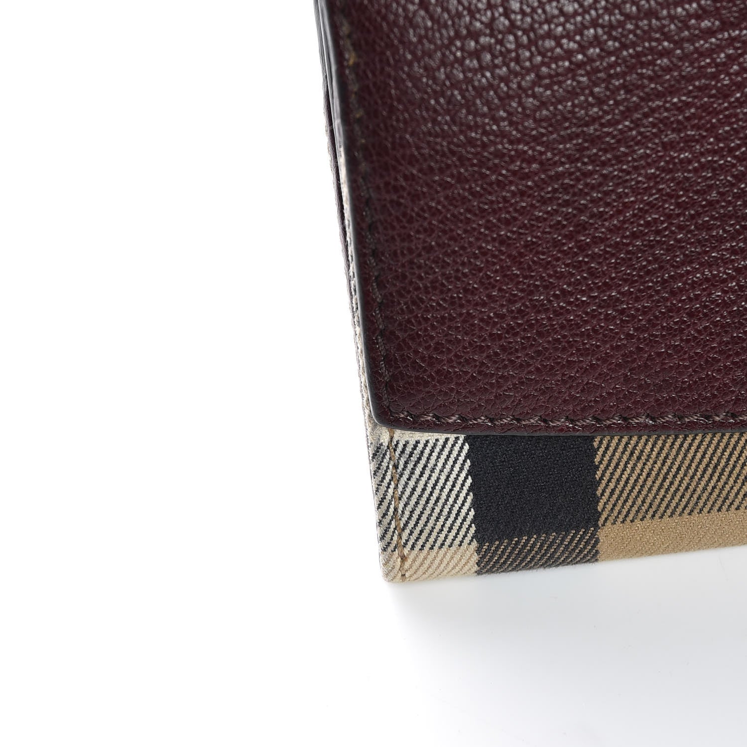 Burberry Calfskin House Check Porter Continental Wallet Mahogany Red 11 of 13