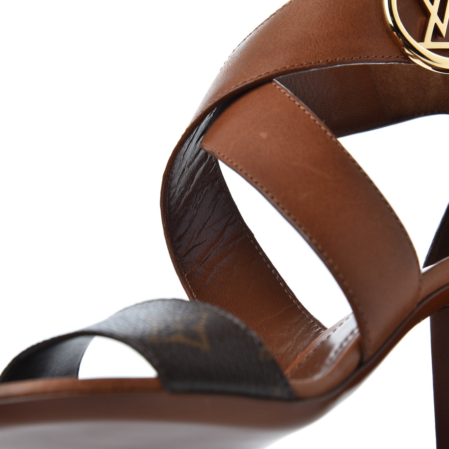 Louis Vuitton Calfskin Monogram Horizon Sandals 36 Cognac Brown 14 of 18