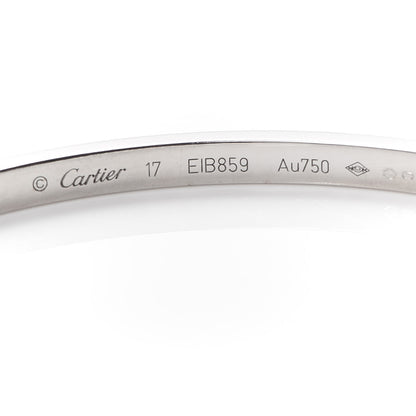 Cartier 18K White Gold Small LOVE Bracelet 17 5 of 6