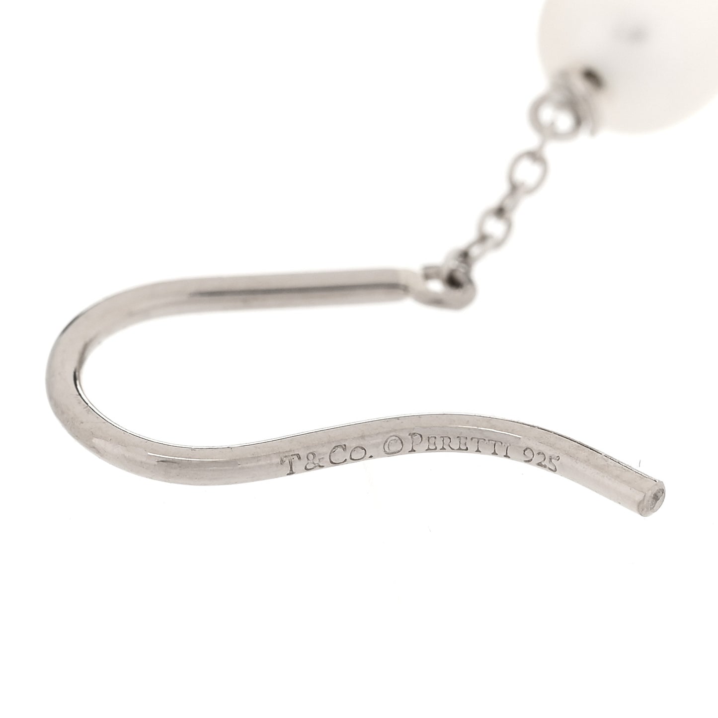Sterling Silver Freshwater Cultured Pearl Elsa Peretti Pearls By The Yard Chain Earrings
